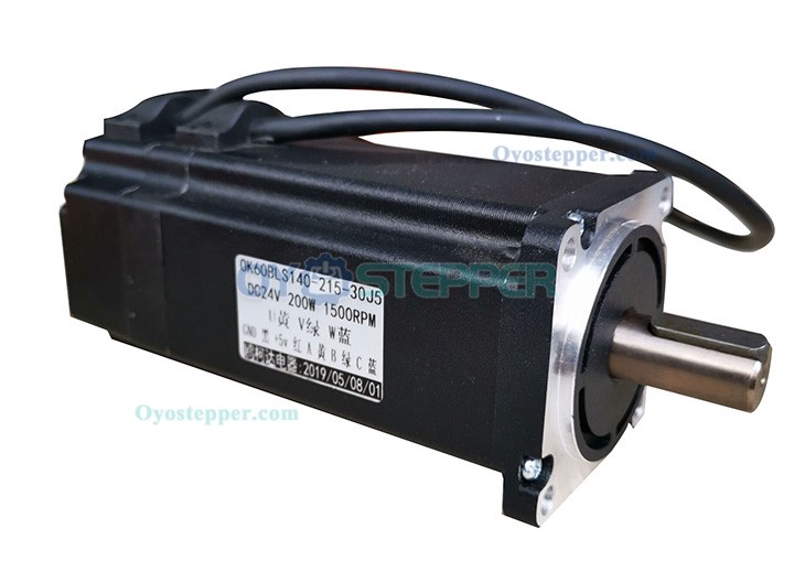 Oukeda Brushless DC Motor 127Ncm 200W 24V 1800RPM 3 Phase Φ60mm Keyway